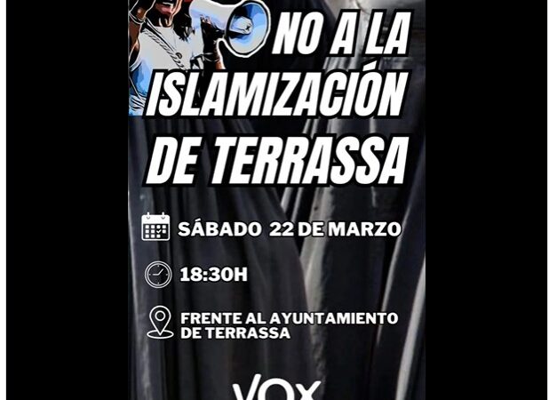 Manifestación NO A LA ISLAMIZACIÓN DE TERRASSA
